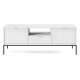 Tv-benk Nova 154x56 cm - Hvit matt - Spiler - metallben