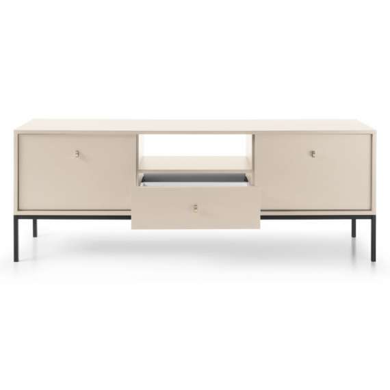 TV-benk Mono 154x56 cm - Beige - 1 skuff - 2 dører