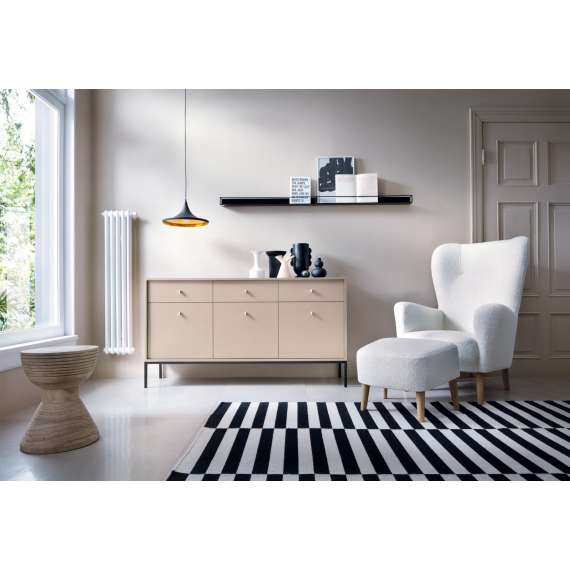 Skjenk Mono 154x83 cm - Beige - 3 skuffer - 3 dører