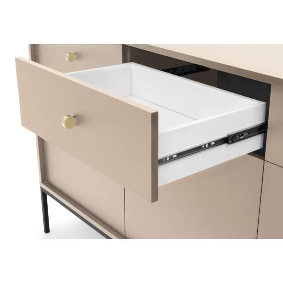 Skjenk Mono 154x83 cm - Beige - 3 skuffer - 3 dører