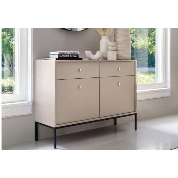 Skjenk Mono 104x83 cm - Beige - 2 skuffer - 2 dører