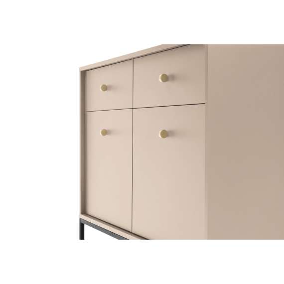 Skjenk Mono 104x83 cm - Beige - 2 skuffer - 2 dører