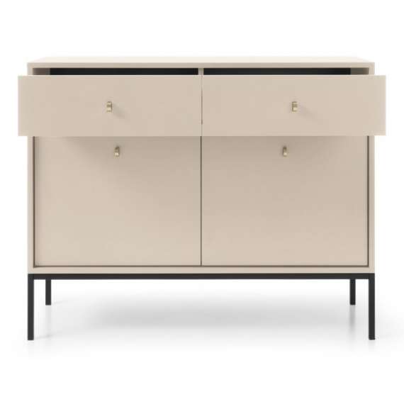 Skjenk Mono 104x83 cm - Beige - 2 skuffer - 2 dører
