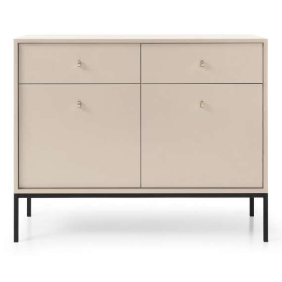 Skjenk Mono 104x83 cm - Beige - 2 skuffer - 2 dører