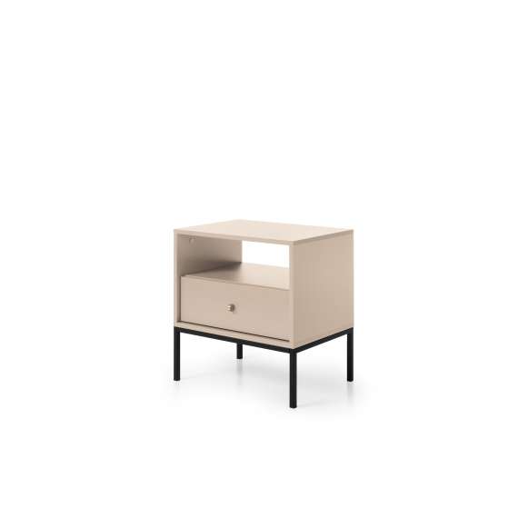 Nattbord Mono 54x46 cm - Beige - 1 skuff
