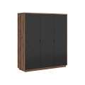 Garderobeskap Forn 180x201 cm - eik delano -  svart matt - 3 dører