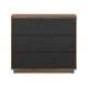 Kommode Forn 106x93 cm - eik delano - svart matt - 3 skuffer