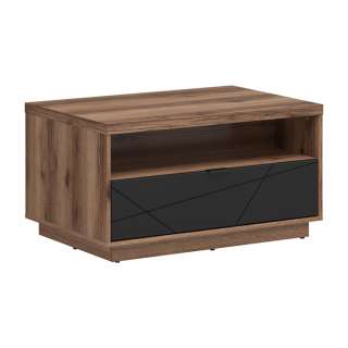 Sofabord Forn 90 cm - eik delano - svart matt - 1 skuff