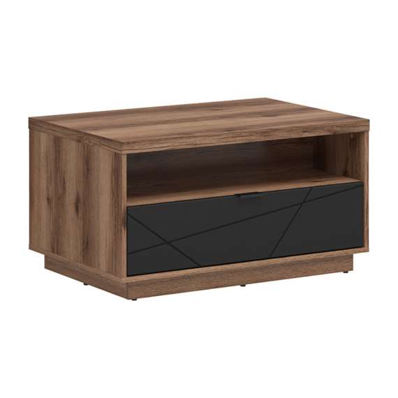 Stuebord Forn 90 cm - Eik - Svart matt - 1 skuff