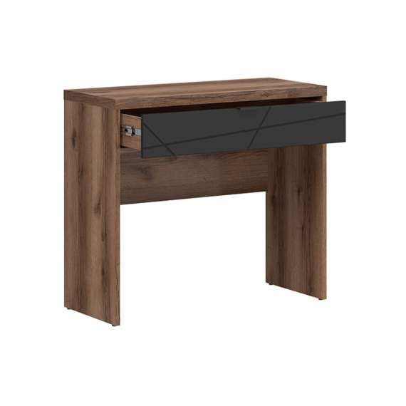 Toalettbord Forn 90 cm - Eik - Svart matt - 1 skuff