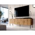 Tv-benk Jung 190x59 cm - Freste fronter - Eik - med ben