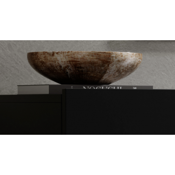 Tv-benk Etna 200x52 cm - Svart matt - med ben