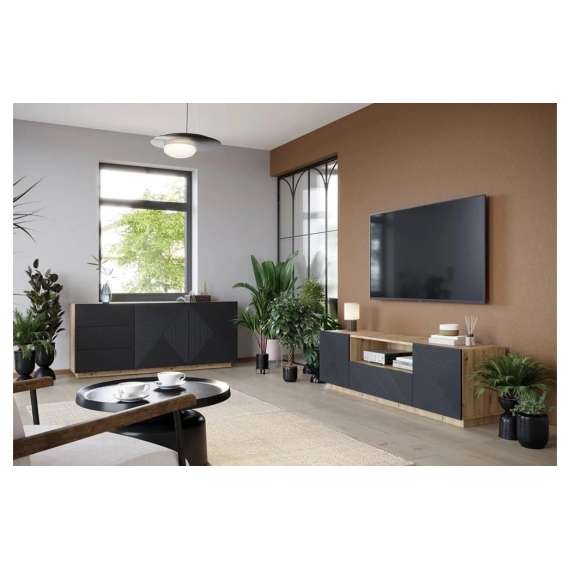 Tv-benk Ash 167x50 cm - Freste fronter - 2 dører