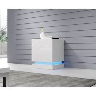 Nattbord Qiu 46x53 cm - Hvit høyglans - komplett 2 stk