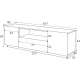 Tv-benk Ash 167x50 cm - Freste fronter - 2 dører
