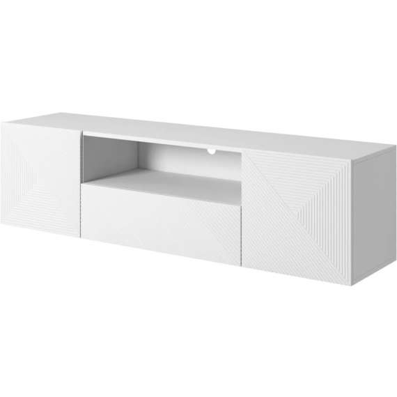 Tv-benk Ash 167x45 cm - vegghengt - hvit matt