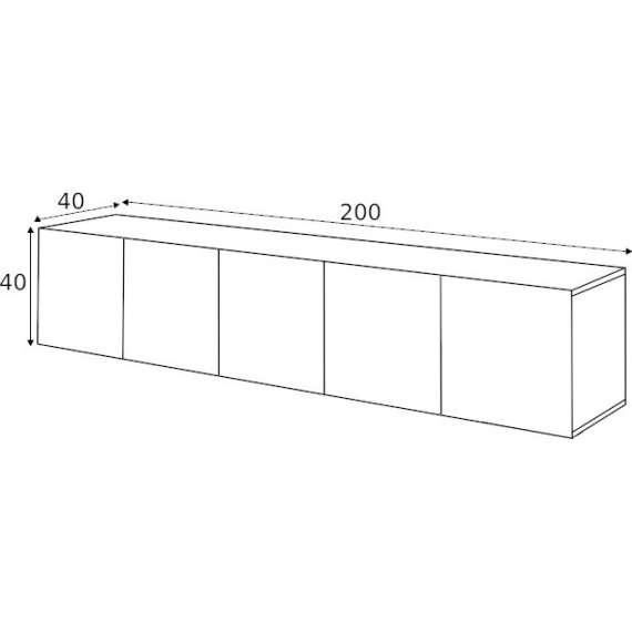 Tv-benk Ash 200x40 cm - Vegghengt