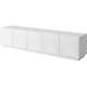 Tv-benk Ash 200x46 cm - 5 dører - Hvit matt - med riller