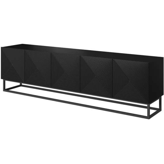 Tv-benk Ash 200x56 cm - 5 dører - med metallramme