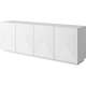 Skjenk Ash 200x71 cm - 4 dører - Hvit matt