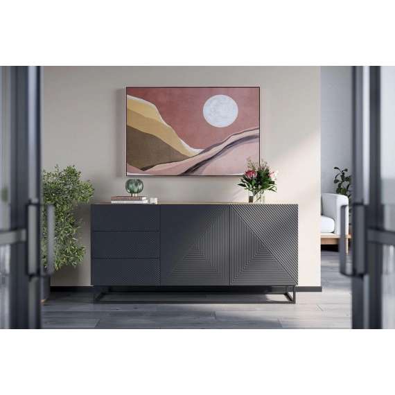 Skjenk Ash 167x81 cm - 2 dører - 3 skuffer