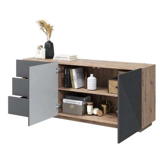 Skjenk Ash 167x71 cm - 3 dører