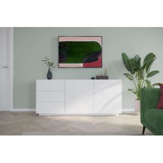 Skjenk Ash 167x71 cm - 3 dører - Hvit matt