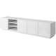Tv-benk Ash 200x46 cm - 4 dører - med riller - Hvit matt