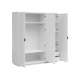 Garderobe Forn 180x201 cm - Hvit høyglans - 3 dører