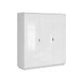 Garderobe Forn 180x201 cm - Hvit høyglans - 3 dører
