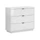 Kommode Forn 106x96 cm - Hvit høyglans - 3 skuffer