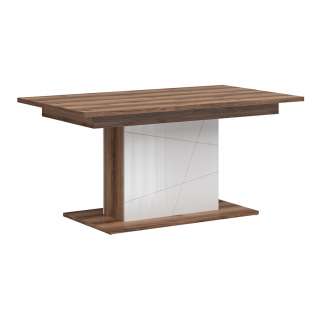 Spisebord Forn 160-210 cm - Eik - Hvit høyglans