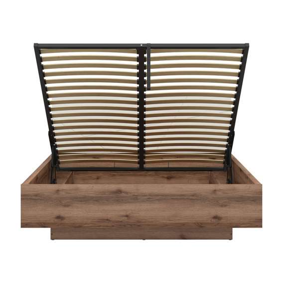 Seng Forn 160 cm - Hvit høyglans - med oppbevaring