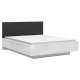 Seng Forn 160 cm - Hvit høyglans - med oppbevaring