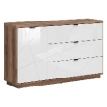 Skjenk Forn 156x93 cm - eik delano - hvit høyglans
