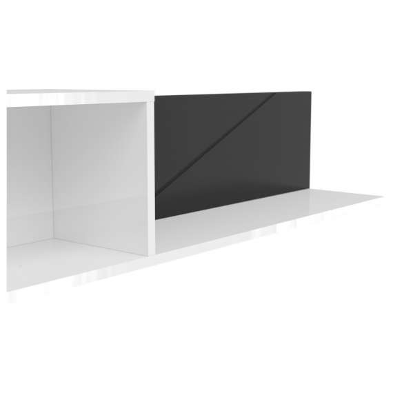 Hylle Forn 156 cm - hvit høyglans - svart matt