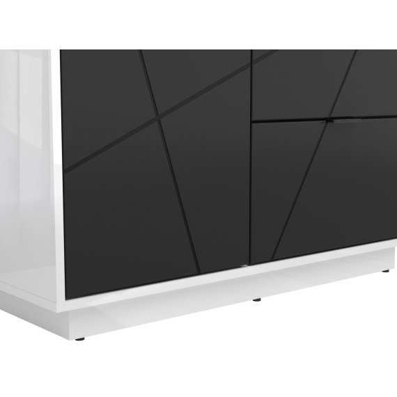 Garderobe Forn 94x201 cm - hvit høyglans - svart matt