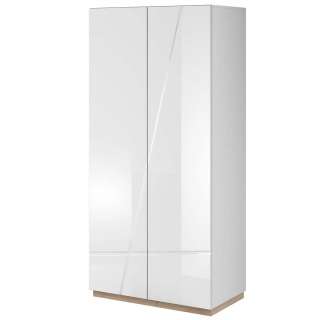 Garderobe Futura 90x191 cm - 2 dører - Hvit høyglans