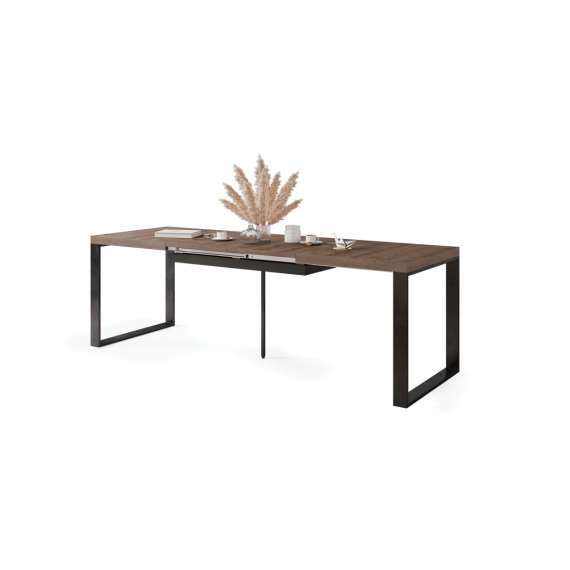 Spisebord Avari 140-290 cm - eik brun - metallben