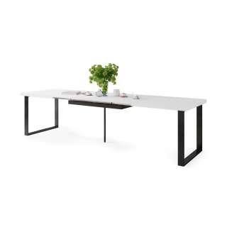 Spisebord Avella 160-310x90 cm - Hvit matt