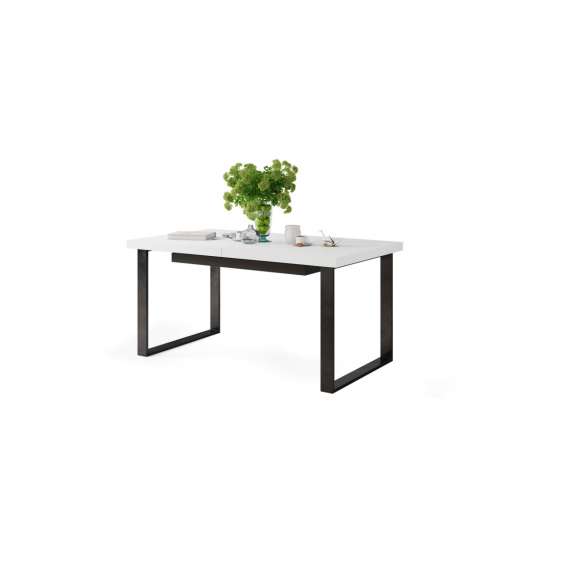 Spisebord Avella 160-310x90 cm - Hvit matt