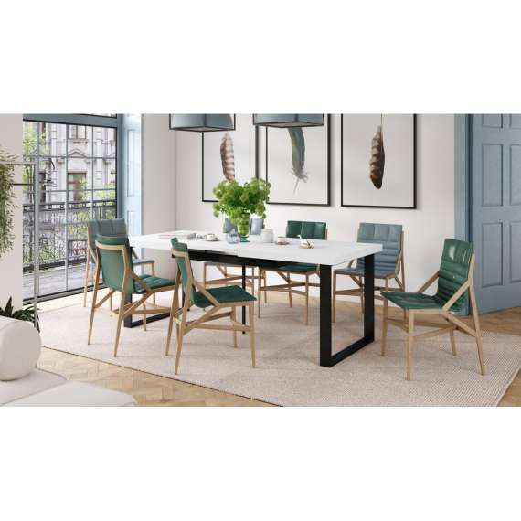 Spisebord Avella 160-310 cm - Hvit matt