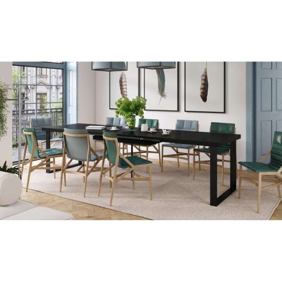 Spisebord Avella 160-310 cm - Svart  - Langt bord