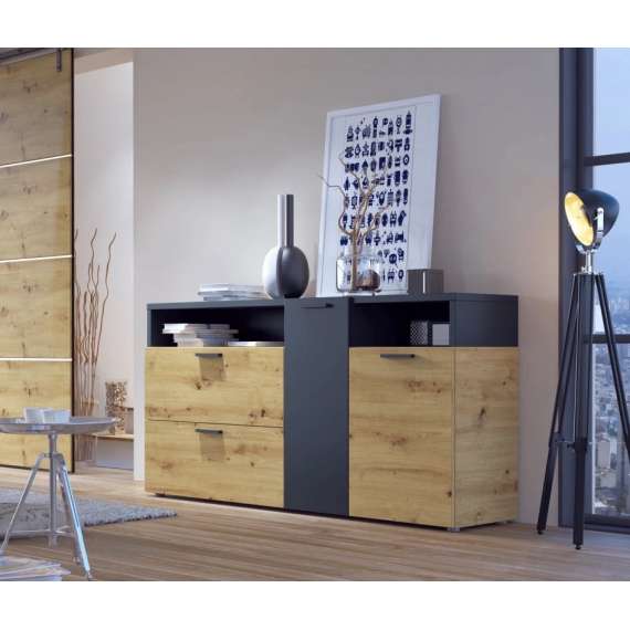 Skjenk Easy 173 cm - Naturlook - Grå