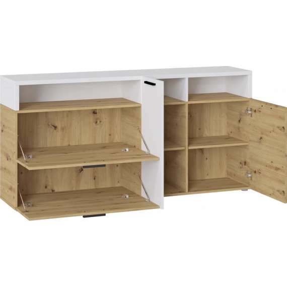 Skjenk Easy 173 cm - Naturlook - Hvit