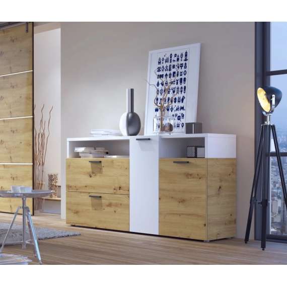 Skjenk Easy 173 cm - Naturlook - Hvit