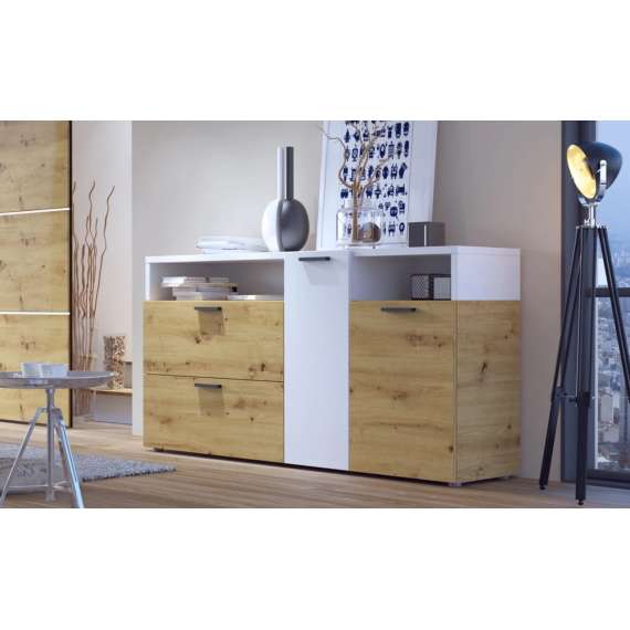 Skjenk Easy 173 cm - Naturlook - Hvit