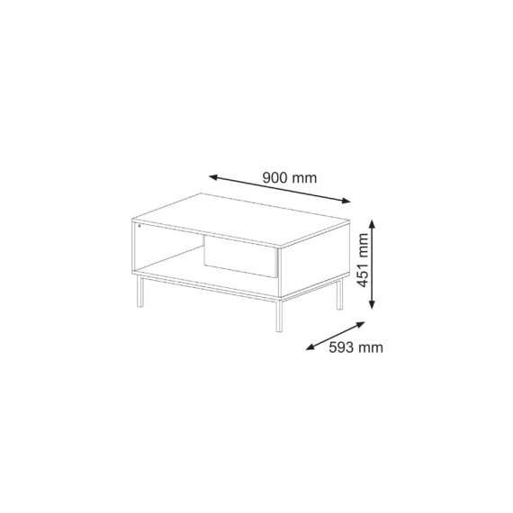 Stuebord Ravena 90 cm - Hvit - Spiler