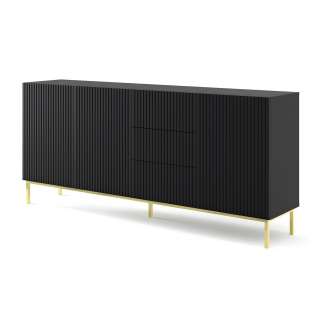 Skjenk Ravena 200 cm - Svart - Metallben - Spiler