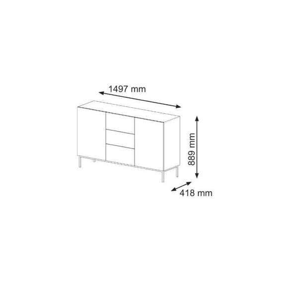 Skjenk Ravena 150 cm - Metallben - Spiler